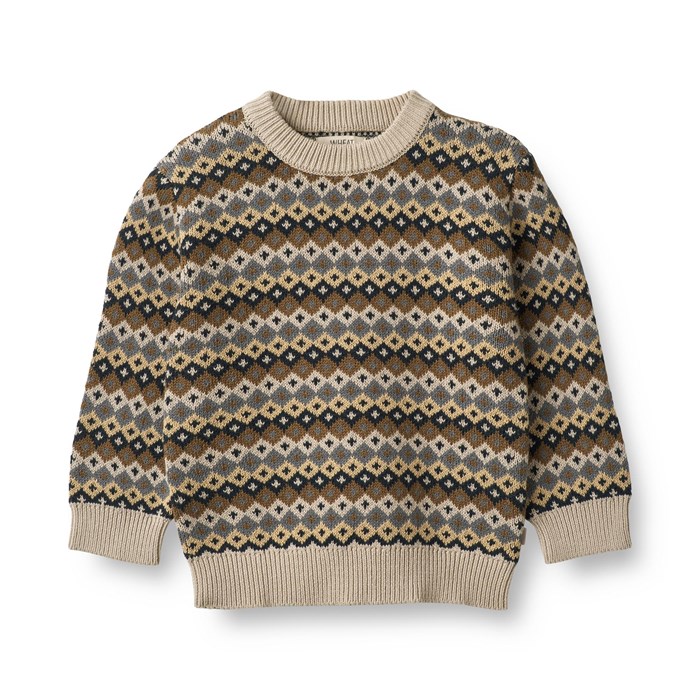 Wheat Knit Pullover Elias Jacquard - Multi blue