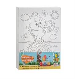 Osterleinwand zum Selbermachen inklusive 3 Farben und Pinsel – Osterhuhn