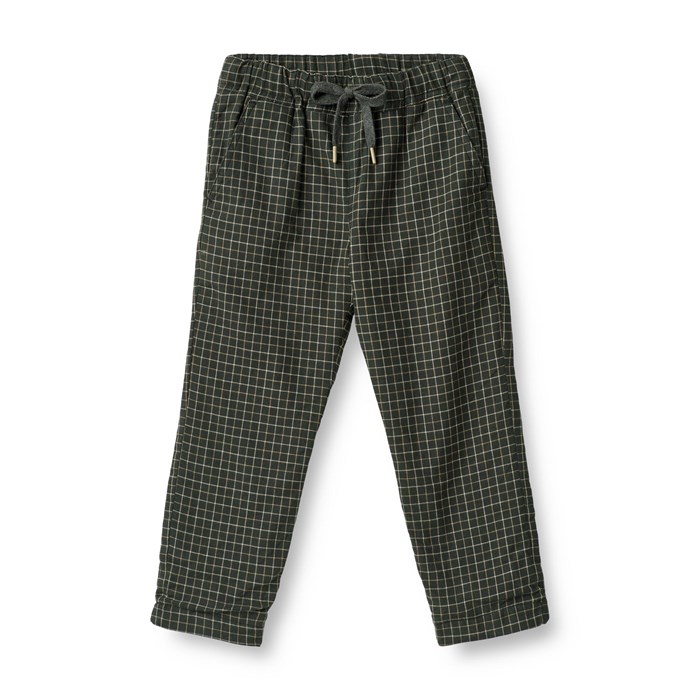 Wheat trousers Rufus lined - black coal check