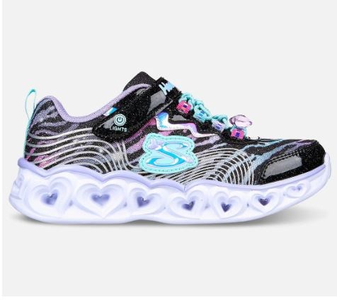 Skechers Girls Heart Lights - Bright Spirit - Black multicolour (blinke sneakers)