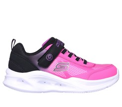 Skechers Girls Sola glow - Lighted Gore & Strap Sneaker W/ Ombre Upper - Black mesh (blinke sneakers)