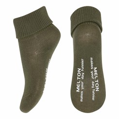 Rutschfeste Melton-Socken – Efeugrün