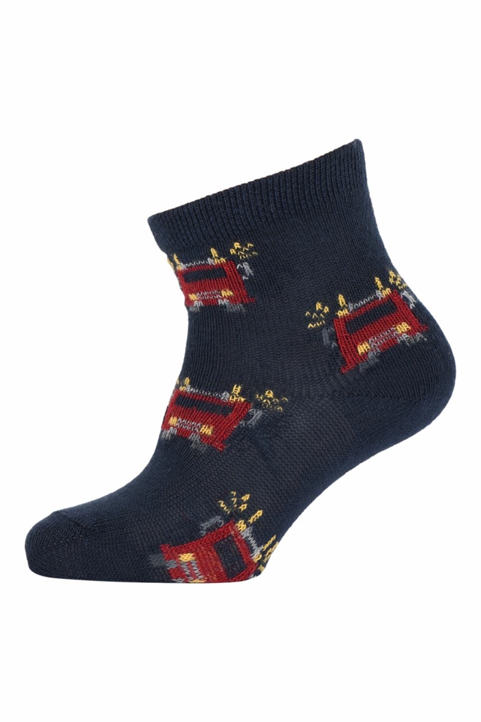 Melton socks - Firetruck - marine 