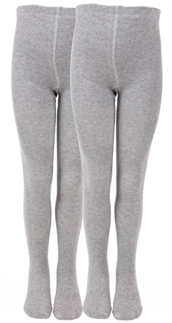 Melton 2er-Pack Strumpfhosen – Hellgrau meliert