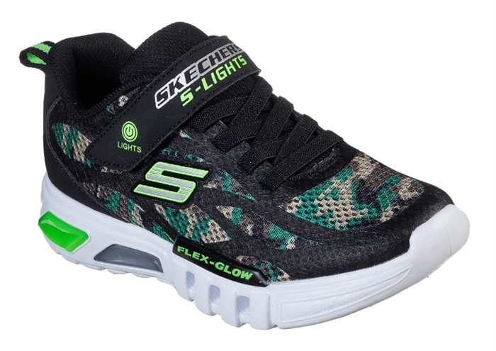 Skechers Boys Flex-Glow - Rondler - CAMO Camouflage (blinkesko)