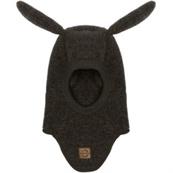 Mikk-Line wool fullface w/bunny ears - Dark Brown Melange