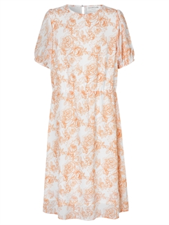 Rosemunde Recycle polyester dress - Ivory fine line rose print