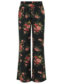 Rosemunde Trousers - Black bouquet rose print