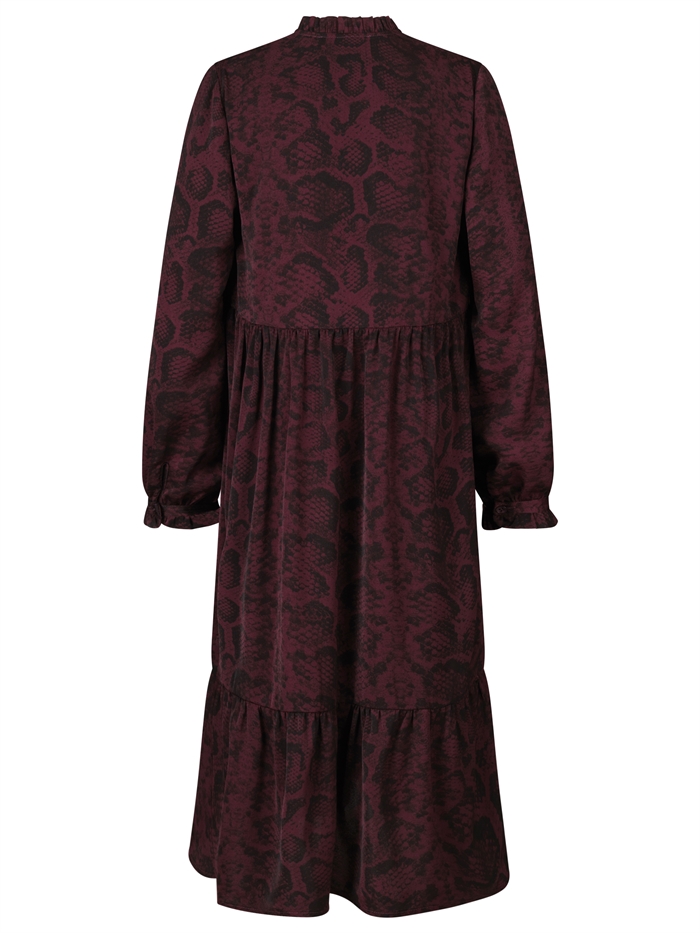 Rosemunde Dress LS - Merlot snake print