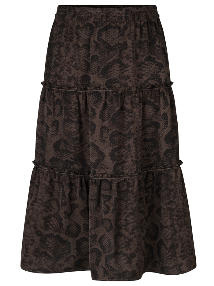 Rosemunde skirt - Smoaked oak snake print