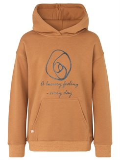 Rosemunde - Sweat hoodie LS - Almond metallic rose logo print 