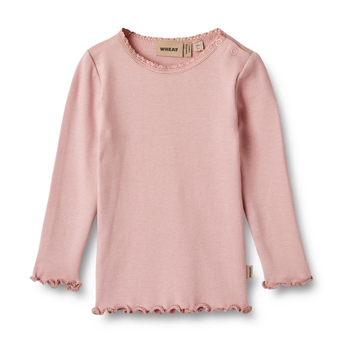 Wheat Rib T-Shirt LS Reese - Rose frost