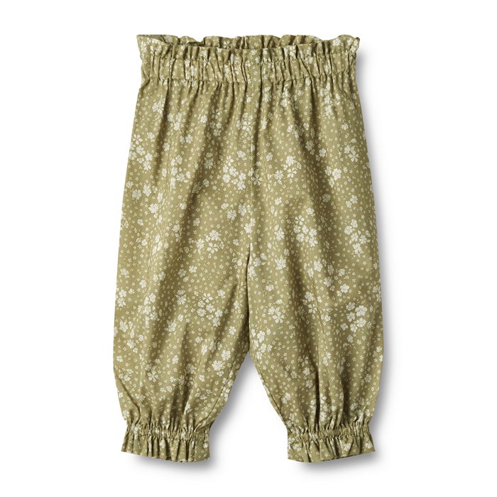 Wheat trousers Polly - Green flowers