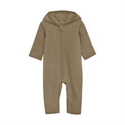 Huttelihut Pram suit w/ears - Cotton fleece - Molé Melange