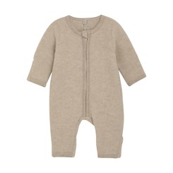 Huttelihut Pram suit w/zip - wool fleece - Camel Melange