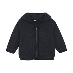 Huttelihut jacket w/ears - wool fleece - Navy