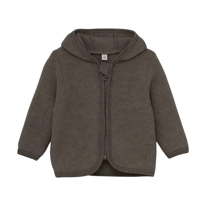 Huttelihut wool fleece cardigan - Brown melange