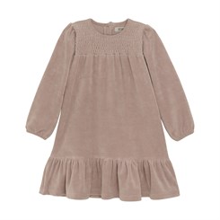 Huttelihut velour dress LS - Fawn