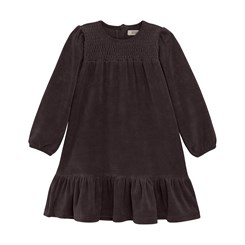 Huttelihut velour dress LS - Raisin