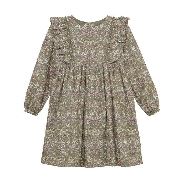 Huttelihut Dress in Liberty Fabric LS - Deep Lichen Green