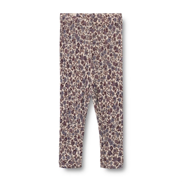 Wheat wool leggings - Purple flowers