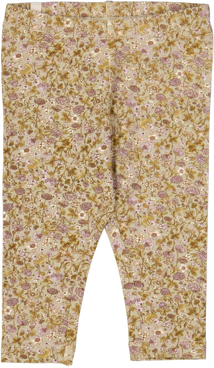 Wheat Jersey leggings - Fossil flowers