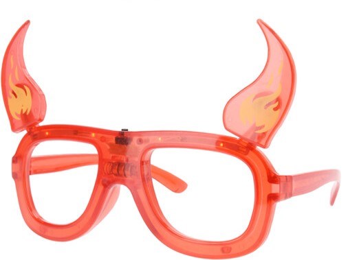 Halloween brille med lys og batterier - Flamme-brille