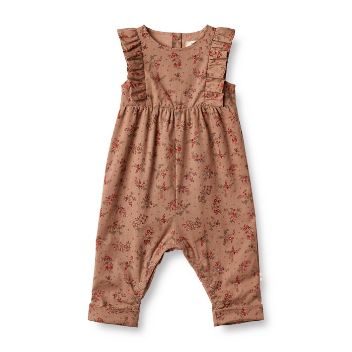 Wheat Jumpsuit Milia - Berry dust flowers