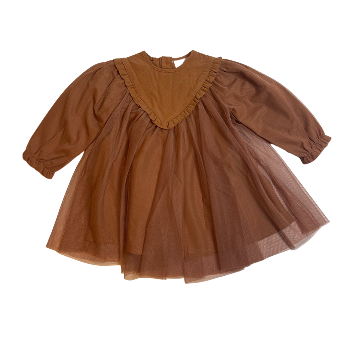 The New Libby LS rib dress - Cedar Wood