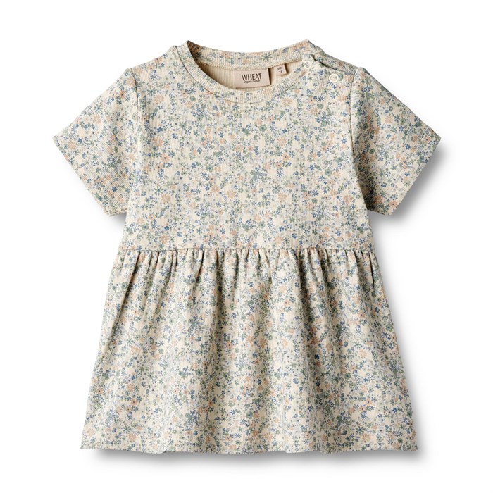 Wheat dress SS Anna - Sandshell mini flowers