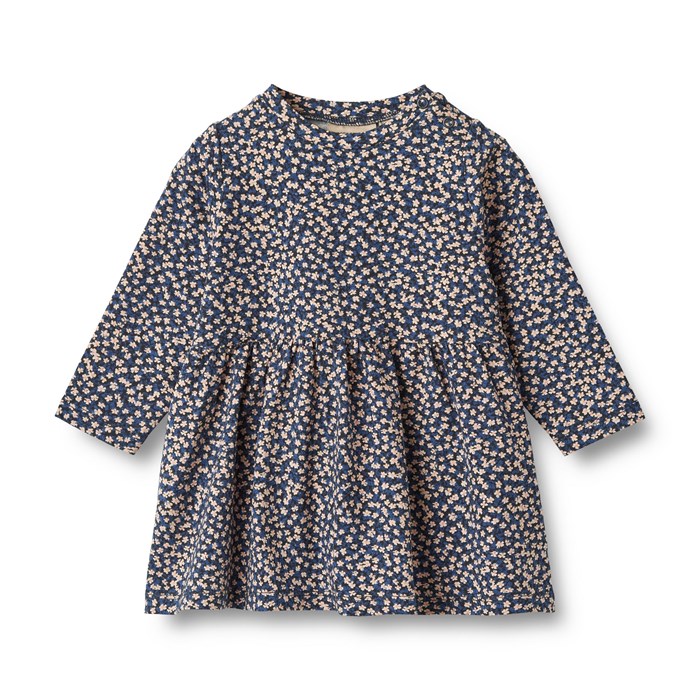 Wheat dress Sessa LS - Blue flowers