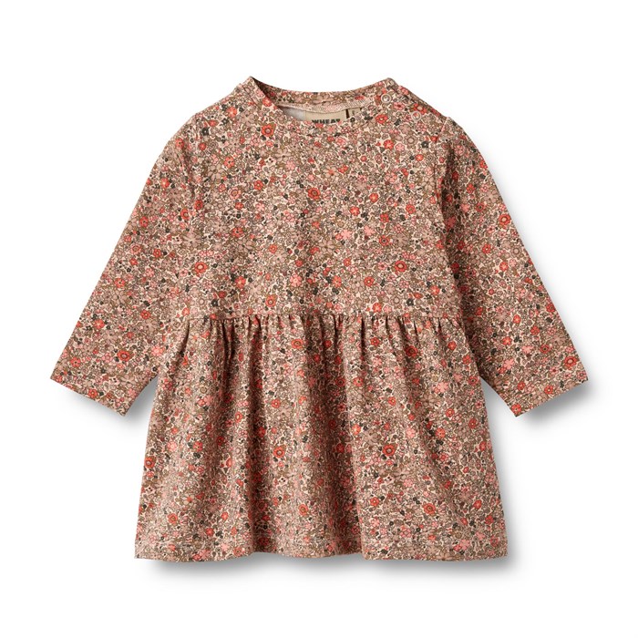 Wheat dress Sessa LS - Rose flower meadow