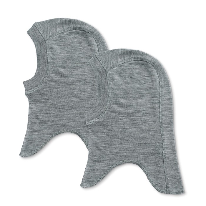 Wheat wool balaclava Felix 2-pak - Melange grey