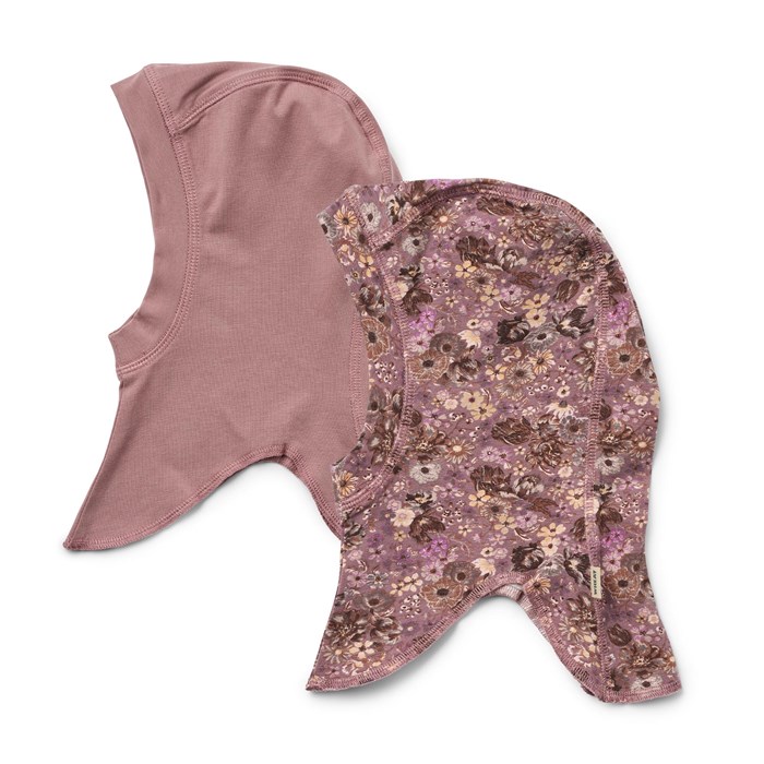 Wheat balaclava Amel 2-pak - Lavender flowers