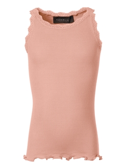 Rosemunde Silk top regular w/ lace - Peachy Rose