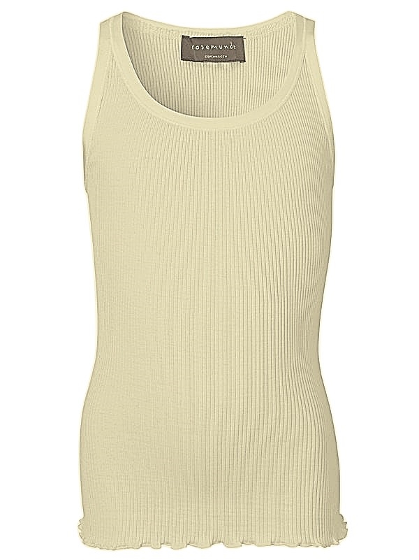 Rosemunde Silk top regular w/ elastic - Pale yellow