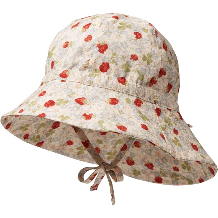 Wheat sunhat Chloé - Rose strawberries