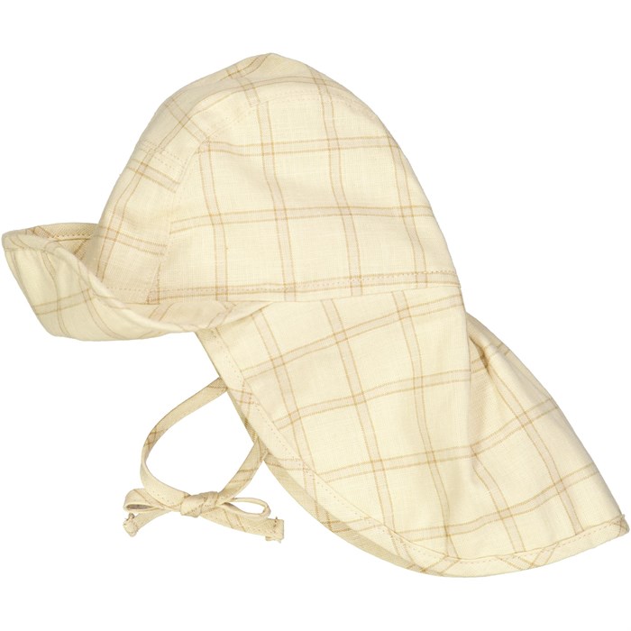 Wheat sunhat Albert - Buttermilk check