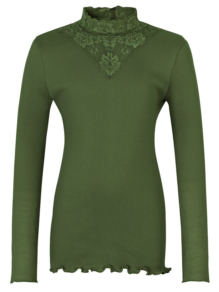 Rosemunde Organic t-shirt regular LS w/lace - Forest Elf