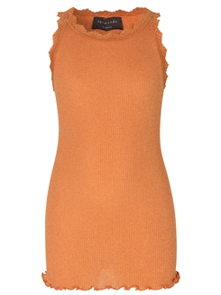 Rosemunde Silk top regular w/ lurex - Orange shine