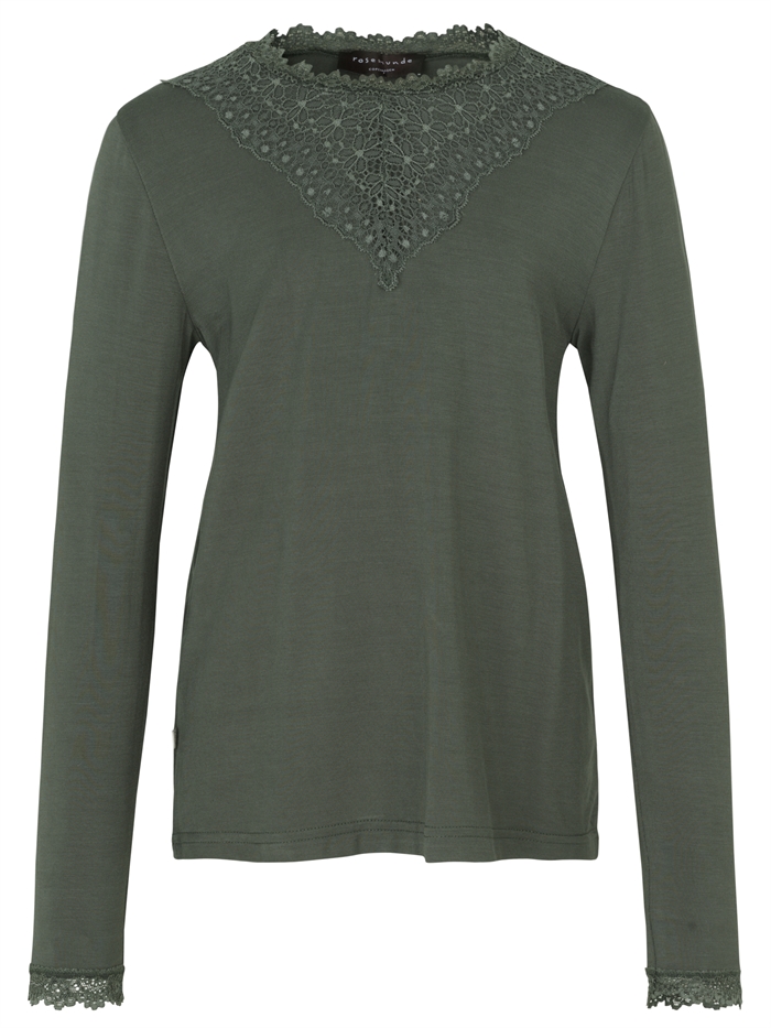 Rosemunde blouse LS w/lace - Dark Pine