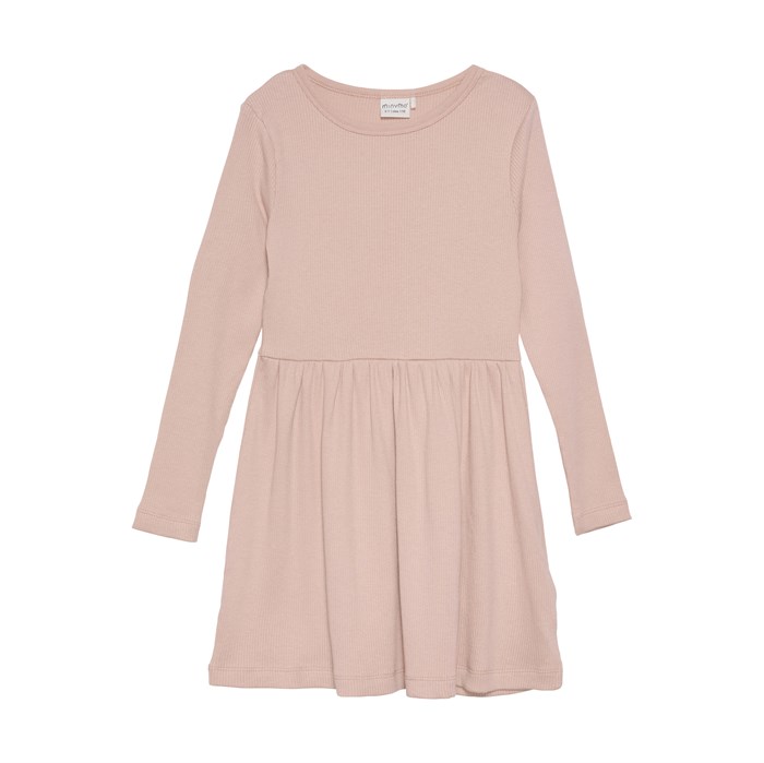 Minymo dress LS Rib - Misty Rose