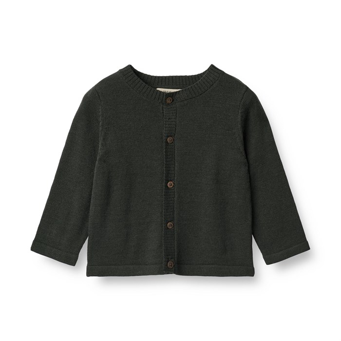 Wheat knut Cardigan Sølve - Black coal