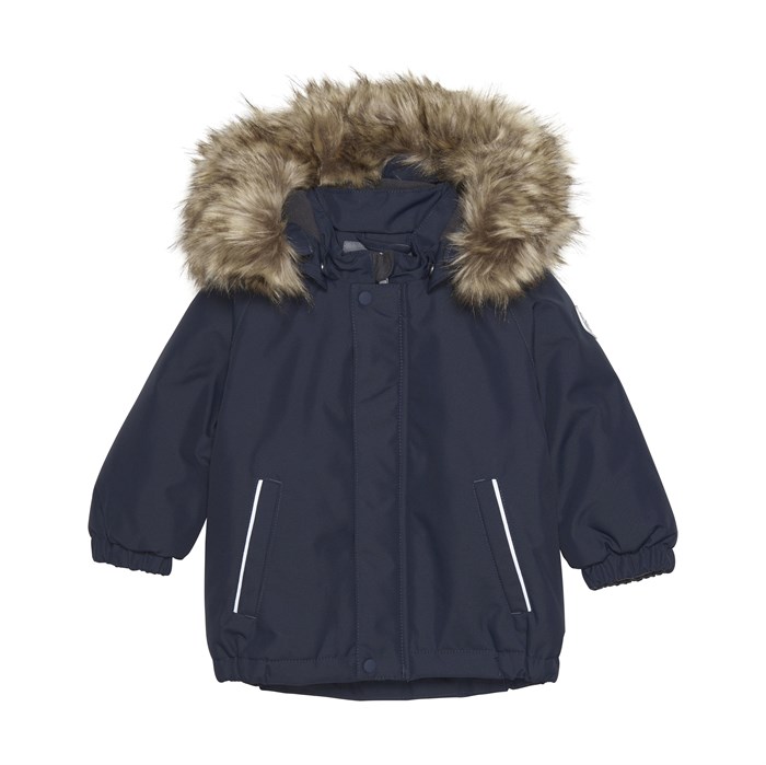 Color Kids Parka w/Fake fur - Total Eclipse