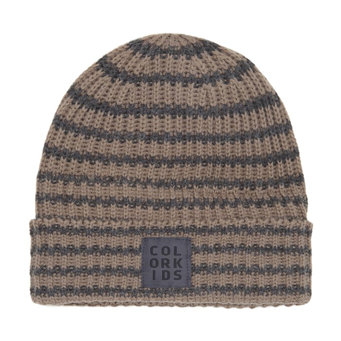 Color Kids Beanie w/Striped Pattern - Fossil