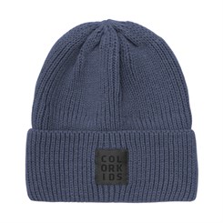 Color Kids beanie wool w/fleece - Vintage Indigo