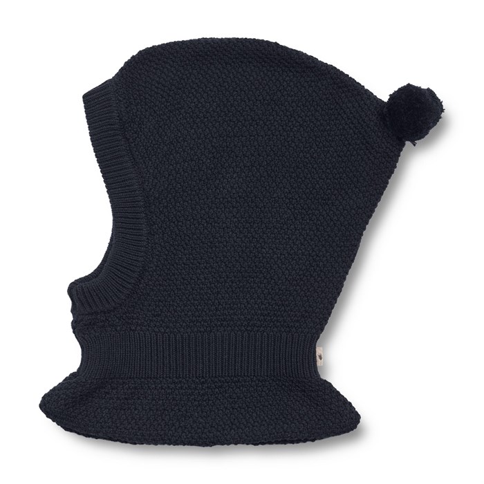 Wheat Pomi knitted balaclava - Navy