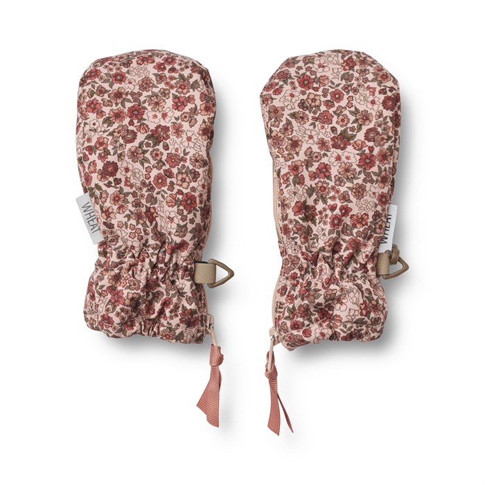 Wheat Mittens tech m/zipper  - Rose dust Flowers