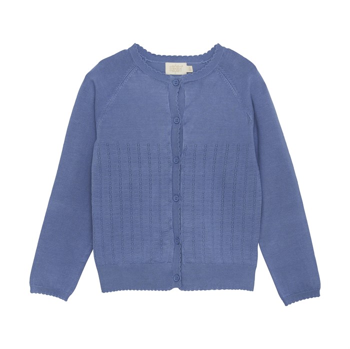 Creamie cardigan pointelle - Colony Blue