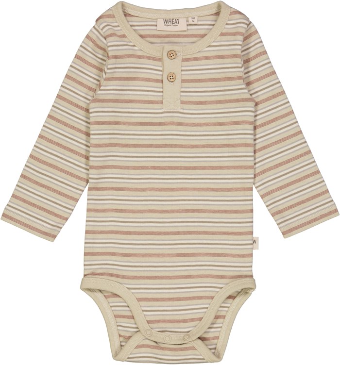 Wheat Placket Body LS - Dusty stripe